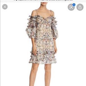 Aqua floral ruffle dress